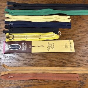 Lot Of Vintage Talon Zippers Mixed Sizes Colors Metal & Nylon